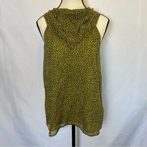 MICHAEL Michael Kors Women’s Size 8 Green Animal Print Cowl Neck Blouse Tank Top